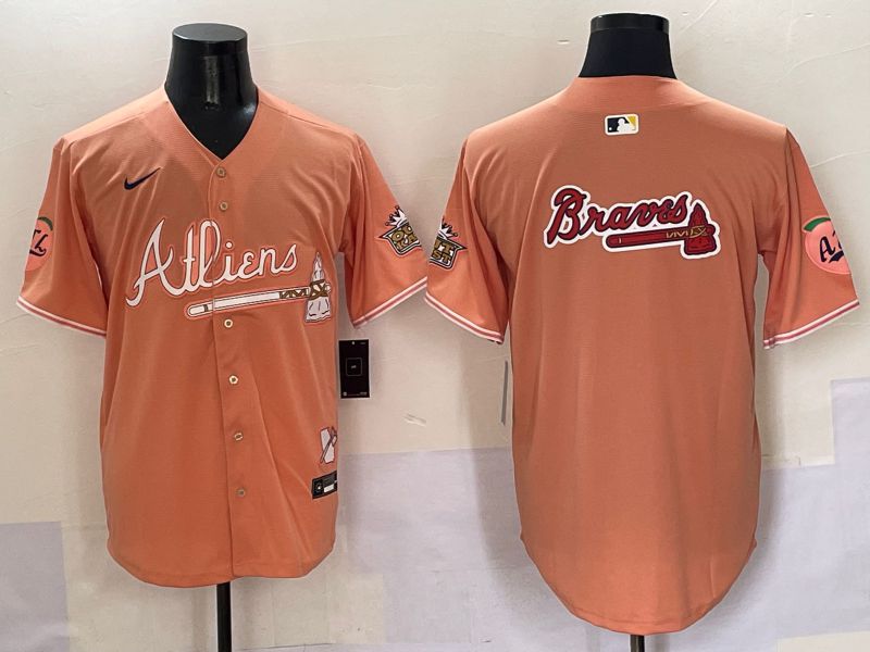 Men Atlanta Braves Blank Orange Five generations Joint Name 2025 Nike MLB Jersey style 7